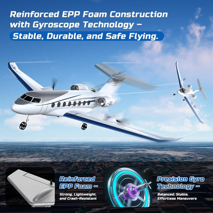 DEERC Z67 RC Plane, 3CH Remote Control Airplane with 6-Axis Gyro, Ready-to-Fly E
