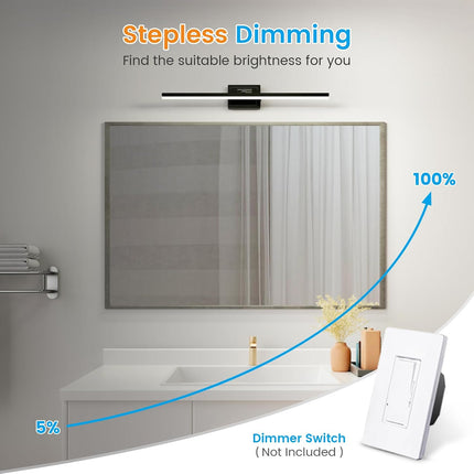 VOLISUN 31.5 Inch Modern Bathroom Vanity Light, Rotatable, 18W Dimmable 5CCT