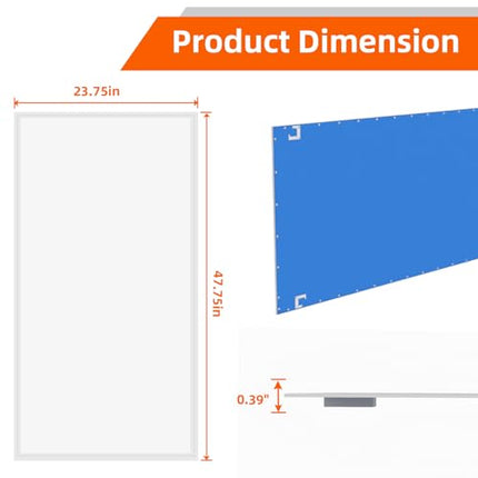 2X4 LED Flat Panel Light,4 Pack,0-10V Dimmable,75W with 7800 Lumens,5000K Daylig
