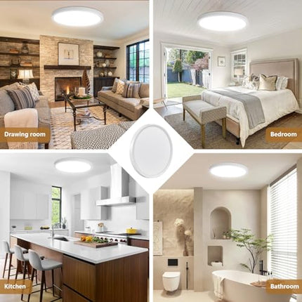 4PK 12Inch LED Flush Mount Ceiling Light, 24W, 2520LM, 3000K/4000K/6000K CCT Sel