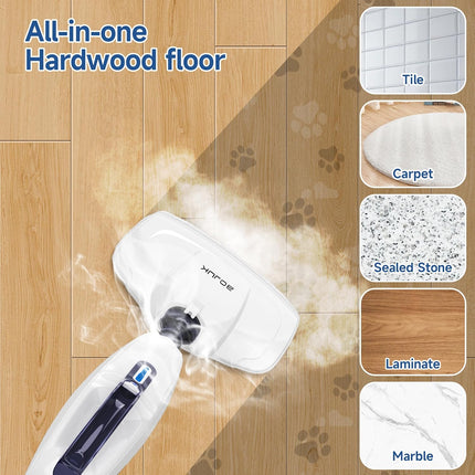 BOJUK 10-in-1 Steam Mop, Floor Steamer with Detergent Chamber, Detachable Handle