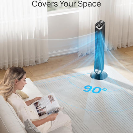 Dreo 42" Smart Tower Fans for Bedroom, Upgrated DC 9 Speeds Floor Fan, 90° Oscil