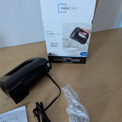 Mainstays 5-Speed Corded Hand Mixer Black with 2 Beaters
