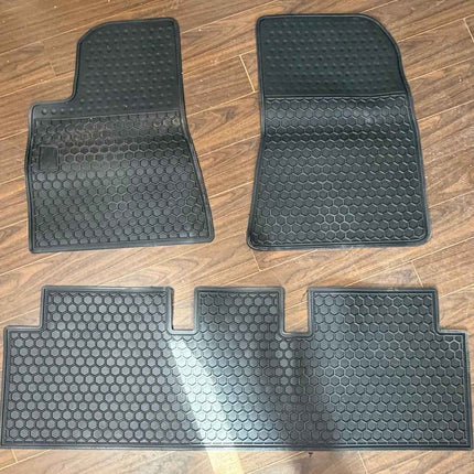 Matericuo Car Floor Mats Custom Fit for Tesla Model 3 2017-2023 Full Black Rubbe