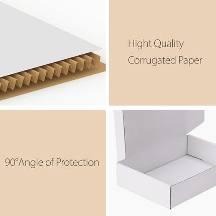 RLAVBL 9x6x2 Shipping Boxes Set of 50, White Corrugated Cardboard Box for Packin