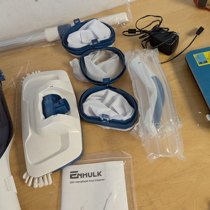Enhulk PC15 Cordless Pool Vacuum for Above Ground Pools, 13.4in Wide Head