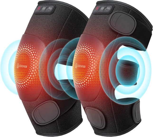 COMFIER Cordless Knee Massager with Heat and Vibration, Graphene Heating for Kne