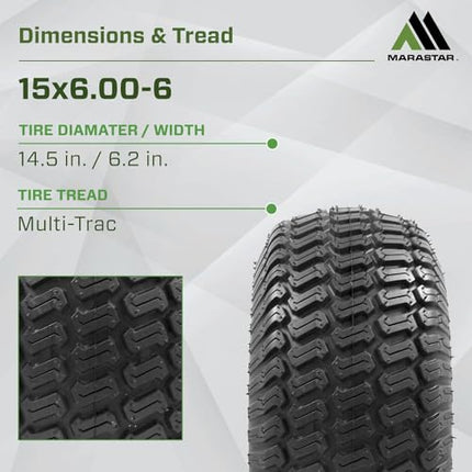 Marastar Front Tire Assembly Replacement, 15" x 6"