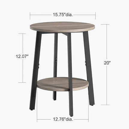 sthmec Side Table Set of 2, Small Round End Table with Storage Shelf for Small S