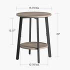 sthmec Side Table Set of 2, Small Round End Table with Storage Shelf for Small S