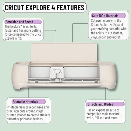 Cricut Explore Cutting Machine with Vinyl and Iron-On Sheets Bundle