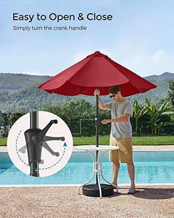 SONGMICS Patio Umbrella, 9 ft Outdoor Table Umbrella, Deck Umbrella, with 8 Ribs