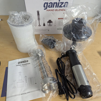 Ganiza Immersion Blender 5 in 1 Hand Blender 800W Heavy Duty Motor, 15 Speed and