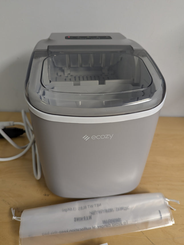ecozy Portable Ice Maker Countertop, 9 Cubes Ready in 6 Mins, 26.5 lbs in 24 Hou