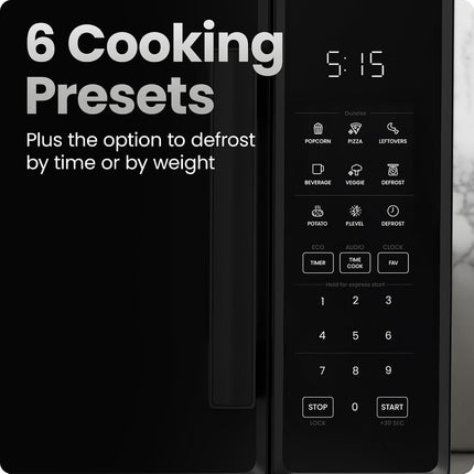 Chefman 1.1 Cu Ft Countertop Microwave Oven, 1000W, 10 Power Levels