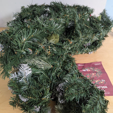 SHareconn 2Pcs 9FT Prelit Artificial Christmas Garland with Color Changing Light