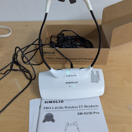 SIMOLIO Digital Wireless Headphones for TV for Seniors w/Dialogue Clarified & En