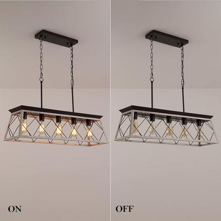 Q&S 5-Light Kitchen Island Light Fixtures Farmhouse Rustic Vintage Industrial Co
