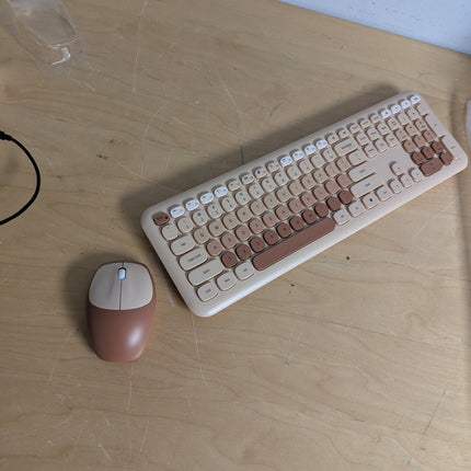 Keyboard and Mouse Combo, 2.4Ghz Gaming Keyboard and Mouse, Retro Cute Keyboard