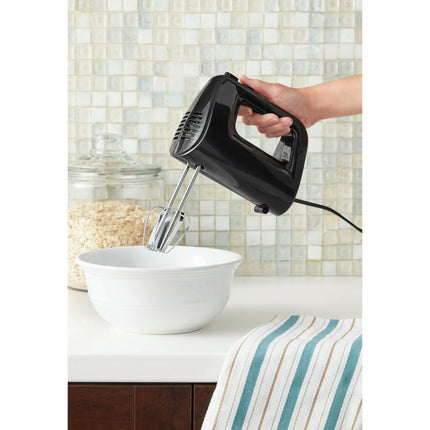 Mainstays 5-Speed Corded Hand Mixer Black with 2 Beaters