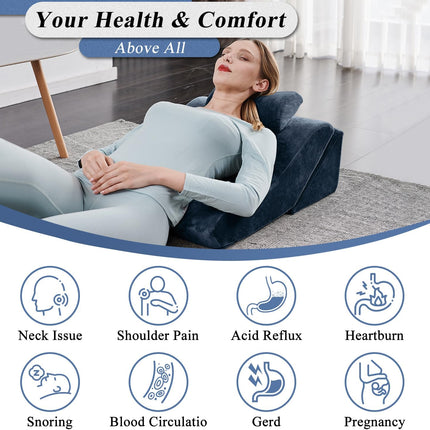 Axelrod Bed Wedge Pillow Set Foam | Adjustable Pillows for Back, Leg and Knee Pa
