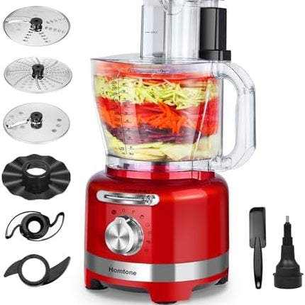 Homtone 16 Cup Food Processor – Heavy Duty Large Food Processor with 6 Preset Mo