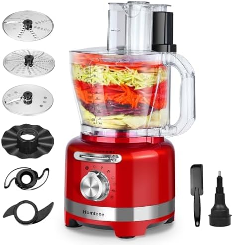 Homtone 16 Cup Food Processor – Heavy Duty Large Food Processor with 6 Preset Mo