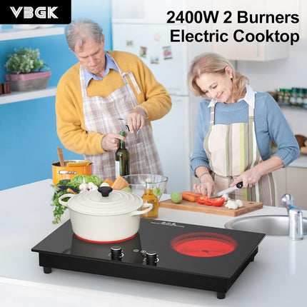 VBGK Electric Cooktop,2400W Electric Burner,Countertop and Built-in Electric Sto