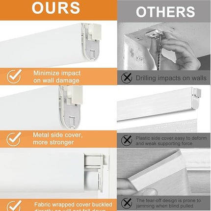 Persilux No Drill No Tool Zebra Blinds Light Filtering Dual Layer Privacy for Da