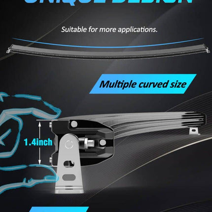 COLIGHT 20 inch LED Light Bar Curved Single Row 6D Projector Lens Spot Flood Com