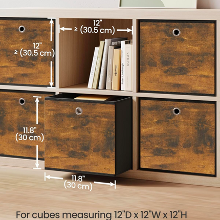 SONGMICS Storage Cubes, Set of 12 Storage Bins with Handles, Foldable Oxford Fab