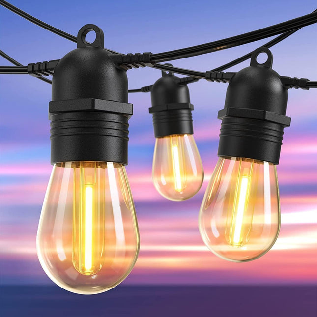 Quntis 53FT Outdoor String Lights, Waterproof Shatterproof Patio Lights String O
