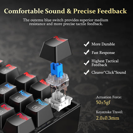 Redragon K552 Mechanical Gaming Keyboard 60% Compact 87 Key Kumara Wired Cherry