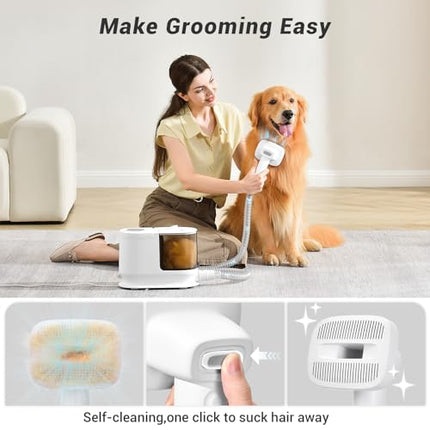 Bunfly Dog Grooming Kit & Dog Hair Vacuum, Pet Grooming Vacuum with 13,000kPa Po