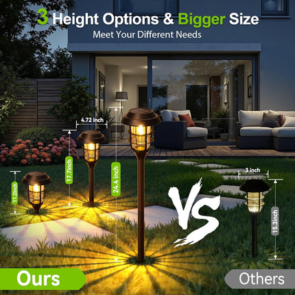 8 Pack Solar Lights Outdoor, LETMY Brighter Solar Lights Outdoor Waterproof, Aut