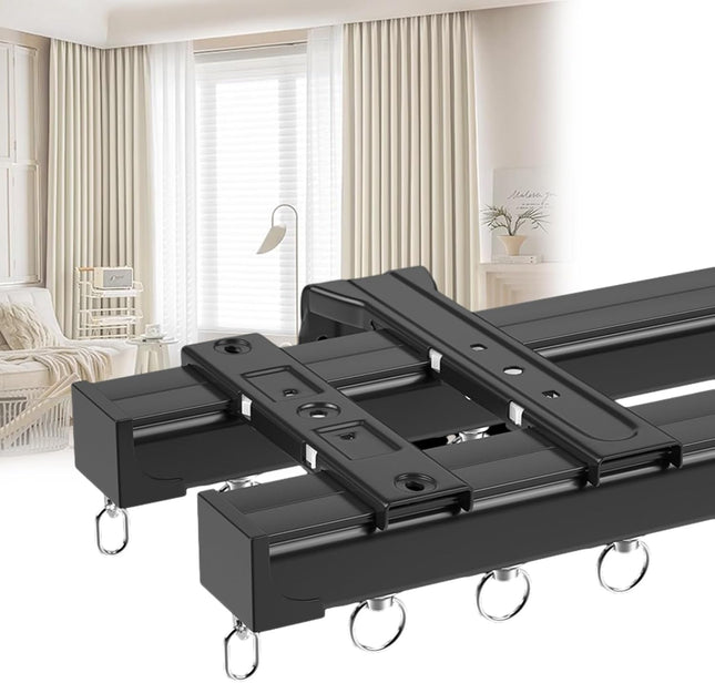 Curtain Double Tracks, Aluminium Curtain Rail Ceiling Track, Conjoined Double Tr