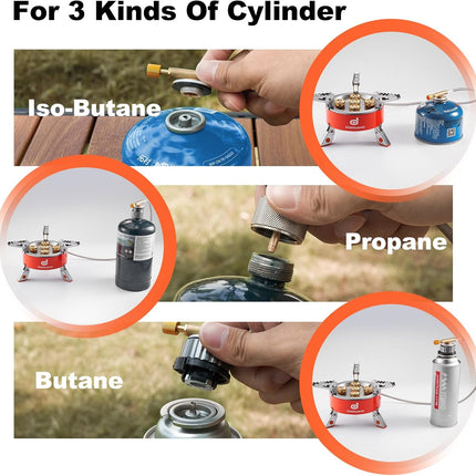 Odoland 9000W Camping Stove, Windproof Adjustable Lightweight Backpacking Gas St