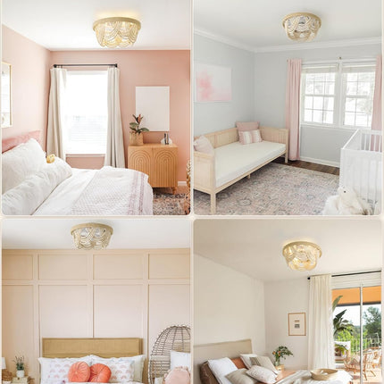 DSYBRI 20 Inch Boho Chandelier Ceiling Fan with Light, Caged Indoor Ceiling Fan