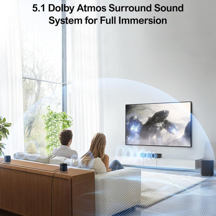 ULTIMEA 5.1ch Sound Bar with Dolby Atmos, Surround Sound System for TV, App Cont