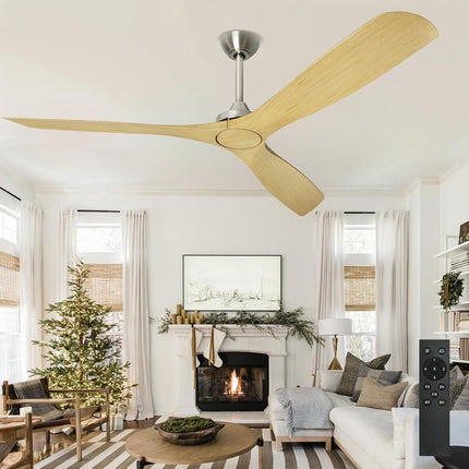 BvenuBigLite Ceiling Fan Without Light: 52 Inch 3 Blade Indoor Outdoor Fan for P