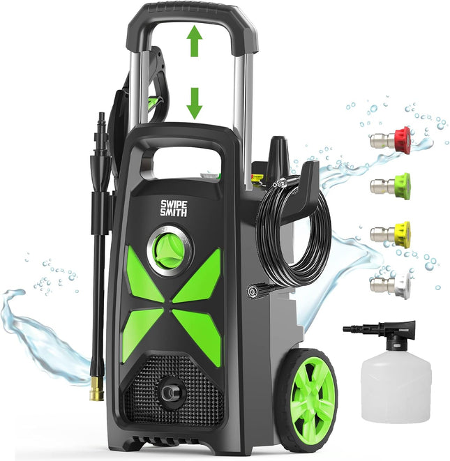 Electric Pressure Washer, SWIPESMITH 2800 Max PSI 2.4 GPM Power Washer with Tele