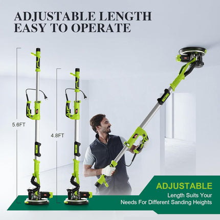 PTS Drywall Sander, 8.5A Electric Drywall Sander with Vacuum Dust Collection, 5