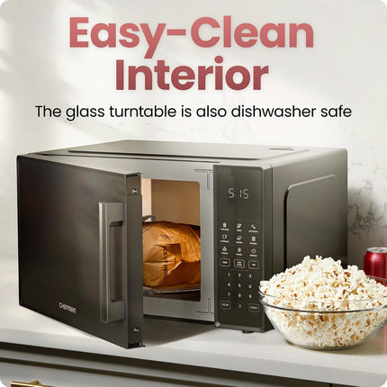 Chefman 1.1 Cu Ft Countertop Microwave Oven, 1000W, 10 Power Levels