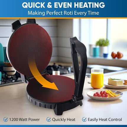 10inch Roti Maker by StarBlue with FREE Roti Warmer - The automatic Stainless St