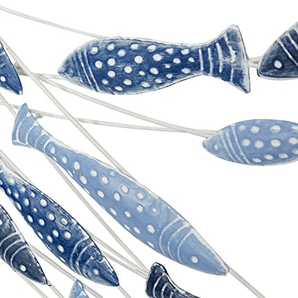 Deco 79 Metal Fish Wall Decor, 40" x 2" x 24", Blue