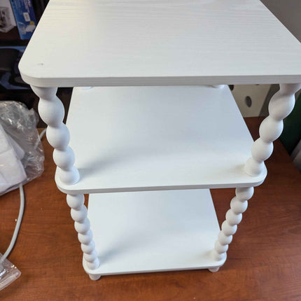 Fultyle End Table, Small Side Table with 3 Tier Open Shelf, Modern NightStand Be