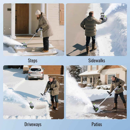 Cordless Snow Shovel, Electric Snow Blower, Battery Power 20V