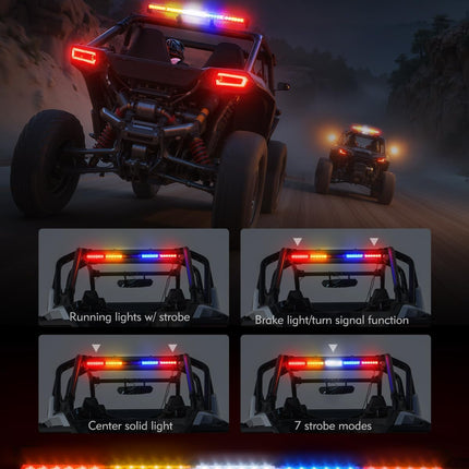 Lupar 30'' UTV LED Chase Light Bar w/ 1.75''-2'' Roll Cage Mount Bracket Rear Ch