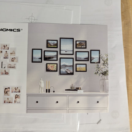 SONGMICS Picture Frames, Collage Picture Frames Set of 10, Two 8x10, Four 5x7, F