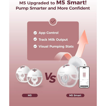 Momcozy M5 Smart App Control Hands Free Breast Pump, Electric Wearable Breast Pu